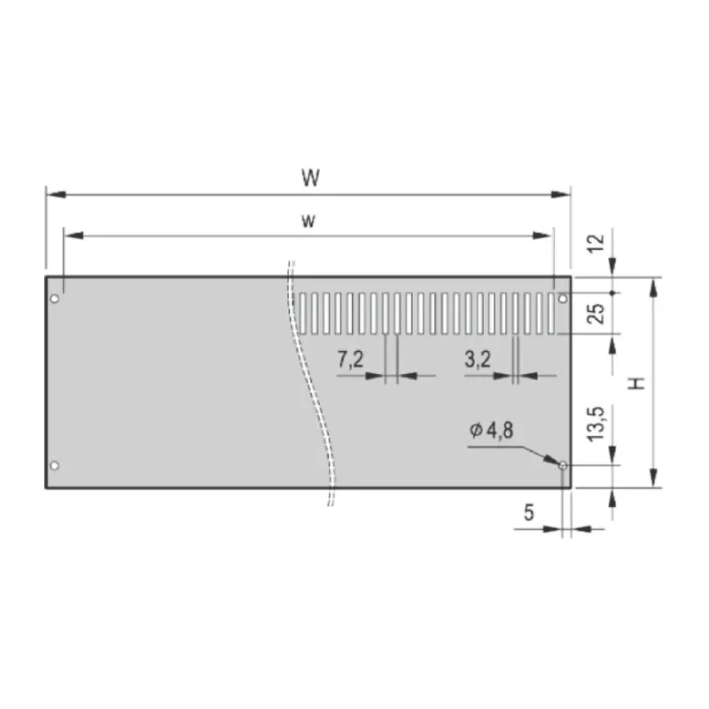 nVent SCHROFF Rear Wall Aluminium Backplane 3U 84HP 426mm Grey 128.5mm 24576-050
