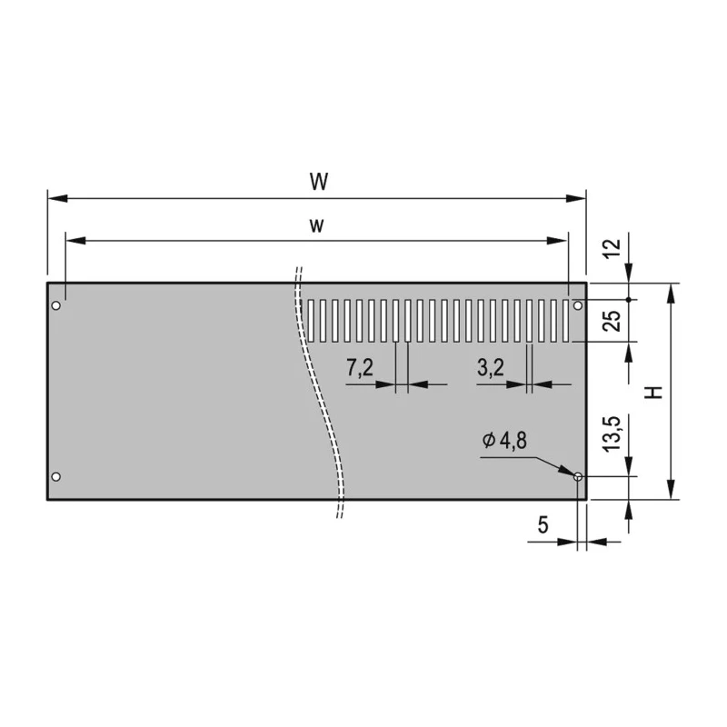 nVent SCHROFF Rear Wall Aluminium Backplane 3U 84HP 426mm Grey 128.5mm 24576-050