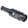 RS PRO YE-118XMB 6 Pole Straight DIN Plug, Cable Mount, Push Lock, Male, Shielded, 4A, 100V AC, ABS, Brass, Silver 490-917
