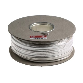 RS PRO H03VVH2-F 100 m 2 Core Power Cable, White PVC Jacket, 300V, Stranded Copper, 5.6mm OD, 70°C