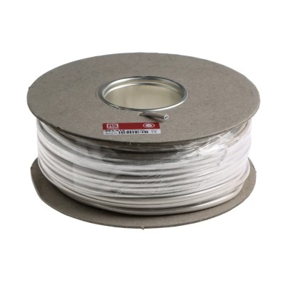 RS PRO H03VVH2-F 100 m 2 Core Power Cable, White PVC Jacket, 300V, Stranded Copper, 5.6mm OD, 70°C