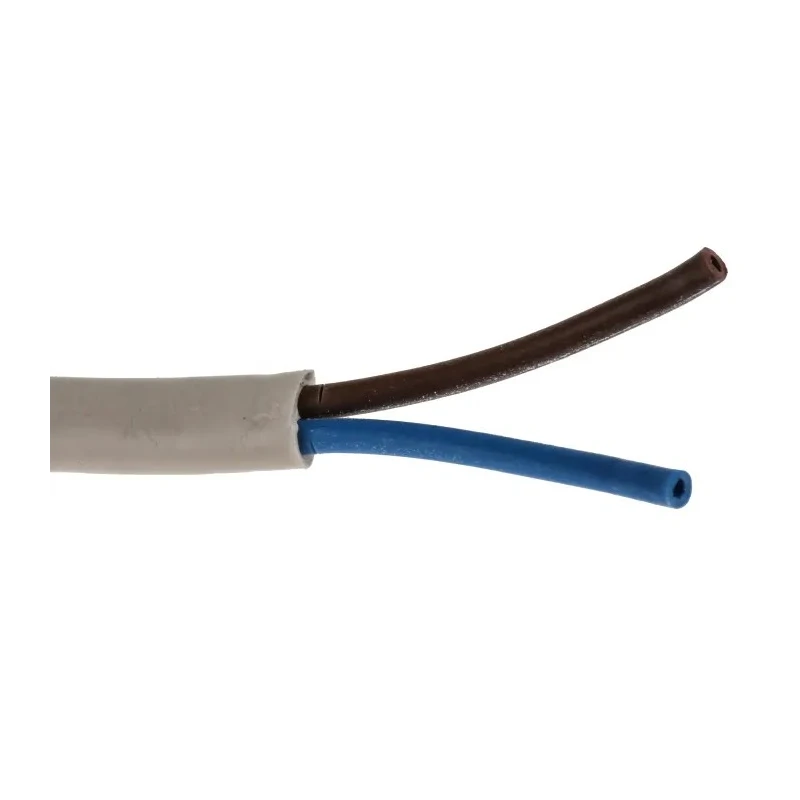 RS PRO H03VVH2-F 100 m 2 Core Power Cable, White PVC Jacket, 300V, Stranded Copper, 5.6mm OD, 70°C