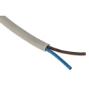 RS PRO H03VVH2-F 100 m 2 Core Power Cable, White PVC Jacket, 300V, Stranded Copper, 5.6mm OD, 70°C