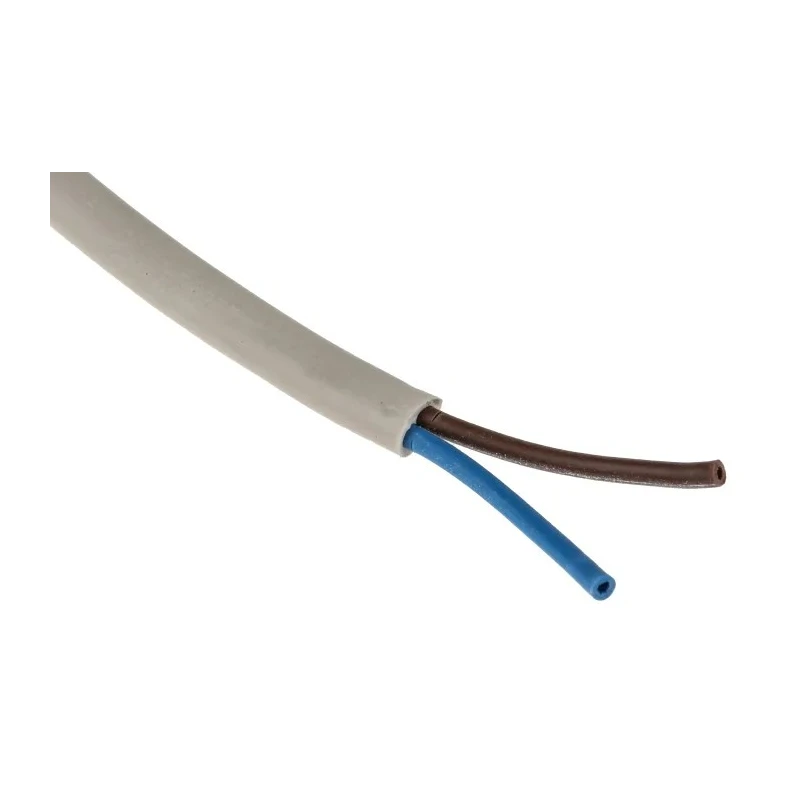 RS PRO H03VVH2-F 100 m 2 Core Power Cable, White PVC Jacket, 300V, Stranded Copper, 5.6mm OD, 70°C