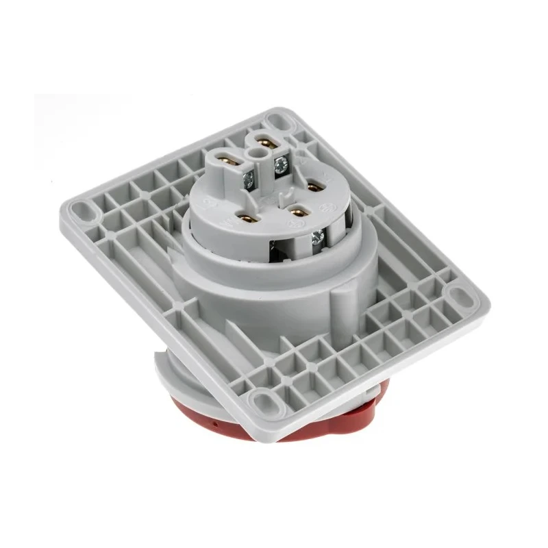 Mennekes Panel Mount Industrial Power Connector 16A 400V IP44 Red, 4-Pole, Polycarbonate, Screw, Model 