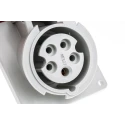 Mennekes Panel Mount Industrial Power Connector 16A 400V IP44 Red, 4-Pole, Polycarbonate, Screw, Model 
