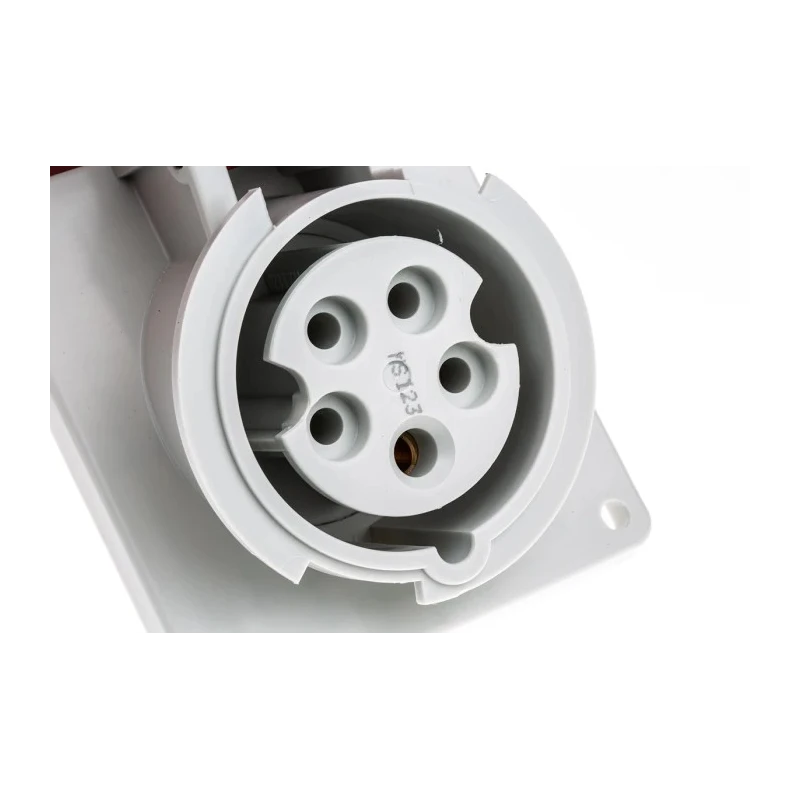 Mennekes Panel Mount Industrial Power Connector 16A 400V IP44 Red, 4-Pole, Polycarbonate, Screw, Model 