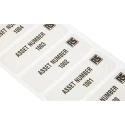 RS PRO Pre-Printed Adhesive Asset Labels, 2999 Pcs, 58 x 22 mm, Black on White, Adhesive, 494-540