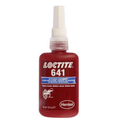 Loctite 135522 Yellow 641 Medium Strength Retaining Compound Liquid, 50 ml, -55 to 150 °C, Bottle