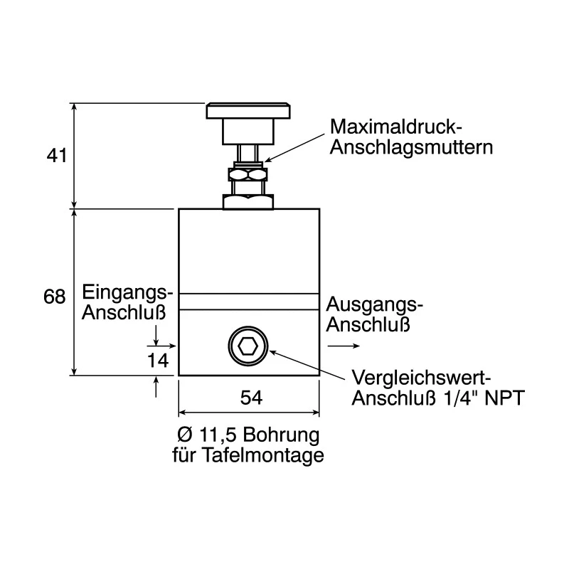 Watson Smith Manostat Precision Pneumatic Pressure Regulator, 1/4 NPT, 0.2 bar, Zinc Die Cast, DIN, 70°C, 10R0200R
