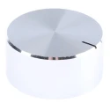 RS PRO Potentiometer Knob, 29 mm Diameter, Silver, Aluminium, Circular Shaft, Grub Screw, 6.4 mm Shaft, 14 mm Height 498-924