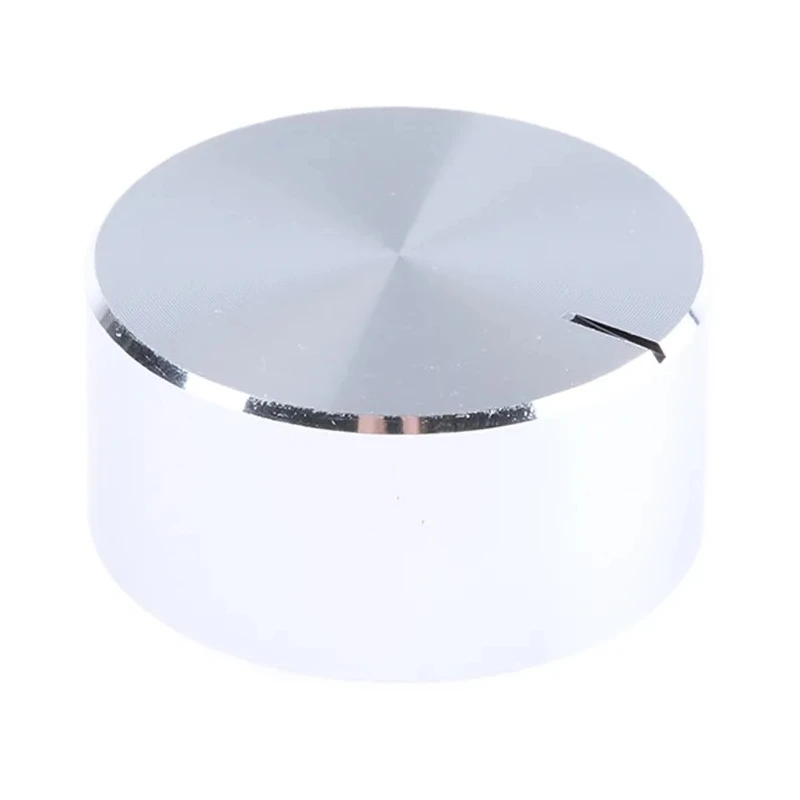 RS PRO Potentiometer Knob, 29 mm Diameter, Silver, Aluminium, Circular Shaft, Grub Screw, 6.4 mm Shaft, 14 mm Height 498-924