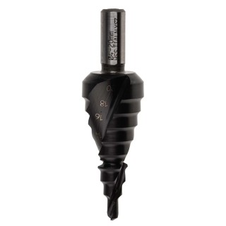 EXACT High Speed Steel Step Drill Bit, 4 to 12 mm Range, Hex Shank, Titanium Aluminium Nitride Finish, 4407022