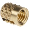 RS PRO Brass Threaded Insert Flush M3 Size, 4 mm Fixing Hole, 4.22 mm OD, 4.78 mm Depth, Model 278-534