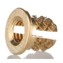 RS PRO Brass Threaded Insert M3 Flanged 4 mm Hole, 4.22 mm OD, 4.78 mm Depth, Model 278-584