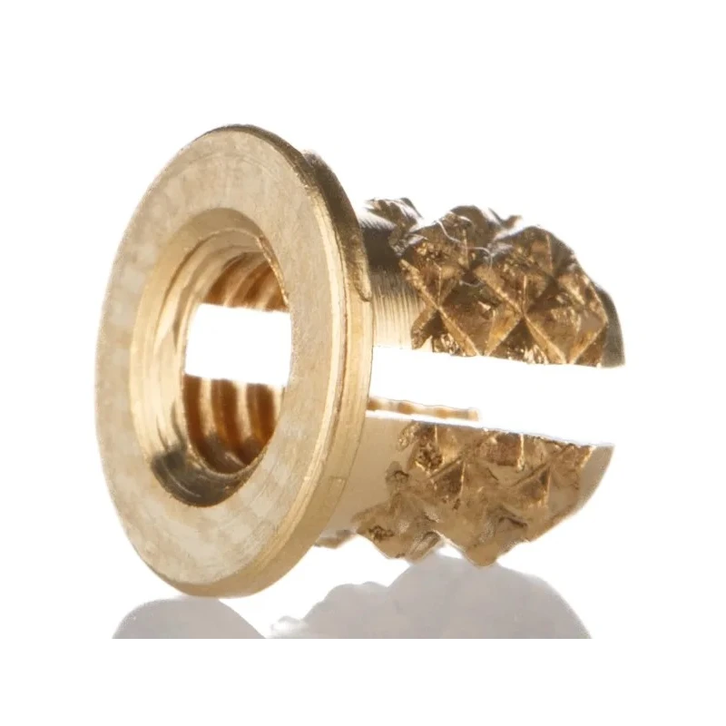 RS PRO Brass Threaded Insert M3 Flanged 4 mm Hole, 4.22 mm OD, 4.78 mm Depth, Model 278-584