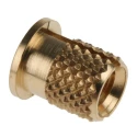 RS PRO Brass Flanged Threaded Insert M4, Fixing Hole Diameter 5.6 mm, Depth 7.95 mm, Expansion Type 278-607