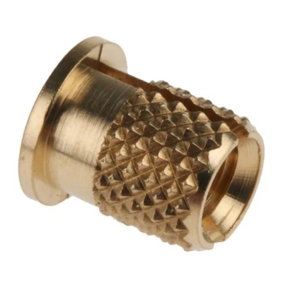 RS PRO Brass Flanged Threaded Insert M4, Fixing Hole Diameter 5.6 mm, Depth 7.95 mm, Expansion Type 278-607