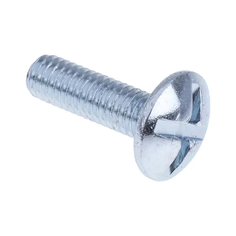 RS PRO Bright Zinc-Plated Steel Roofing Bolt M6 x 20mm, Grade 4.8, Mushroom Head, Phillips Drive, Box of 100, 277-626