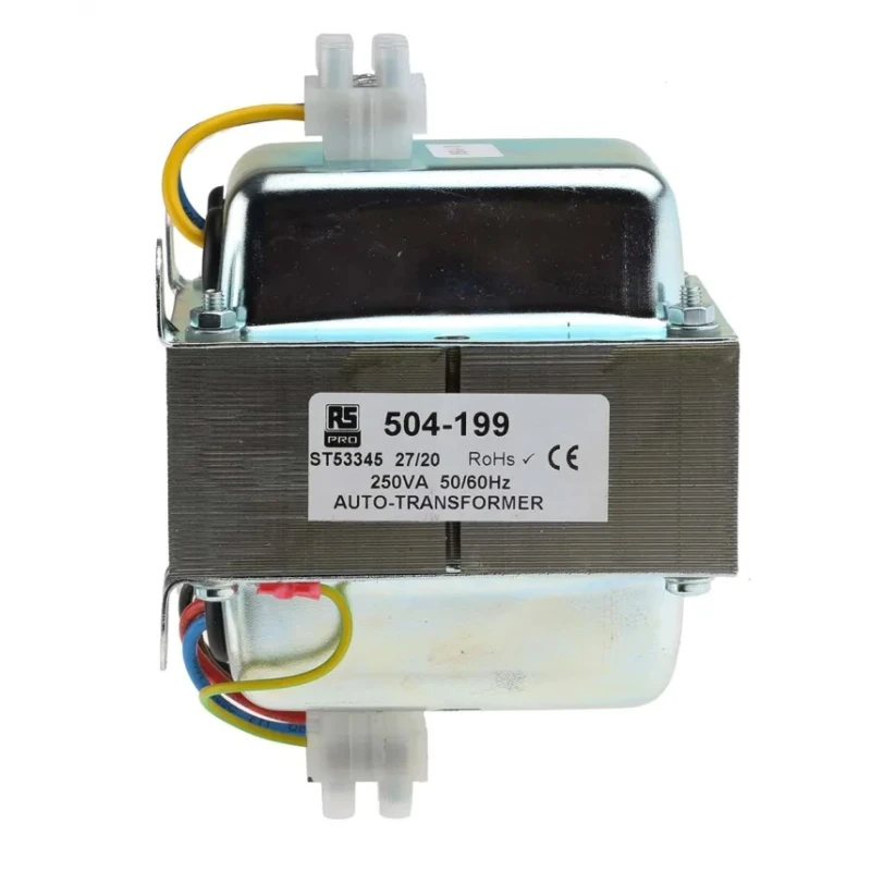 RS PRO Enclosed Auto-Transformer 250 VA, 240 V AC Primary, 115 V AC Secondary, Wall Mount, Terminal Block 504-199