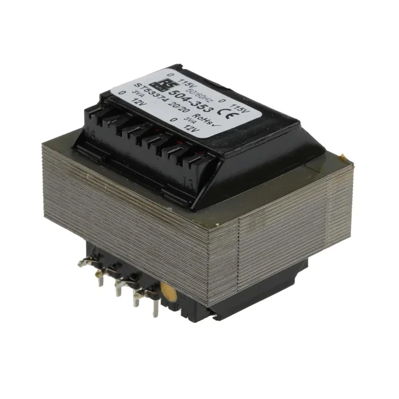 RS PRO 24 V AC PCB Transformer Through Hole, 2 Output, Dual Secondary Dual Primary, 2 x 115 V AC Primary, 82% 504-353