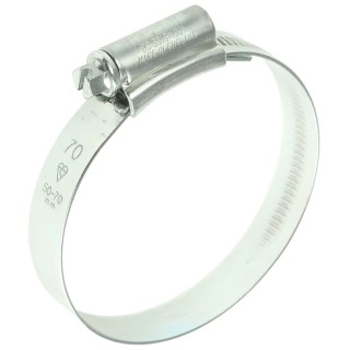 HI-GRIP Steel Worm Drive Hose Clip, 70 mm Max ID, Slotted Hex Head, Zinc Plated, HGZ70BP