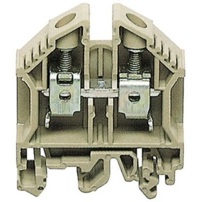 RS PRO RK Series DIN Rail Terminal Block, Brown, Screw, Feed Through, 16mm², 2.5mm², 800V, Max Current 85A 501-770