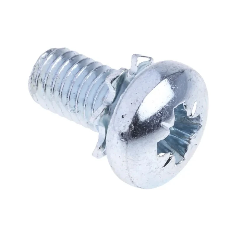 RS PRO Sems Screw M5 x 10 mm Bright Zinc-Plated Steel Pan Head with Spring Washer 278-736