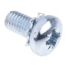 RS PRO Sems Screw M5 x 10 mm Bright Zinc-Plated Steel Pan Head with Spring Washer 278-736