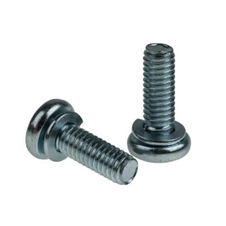 RS PRO Bright Zinc Steel Pan Head Sems Screw, 16mm M4, Spring Washer, Pozidriv, BS 4183/DIN 127B 279-199