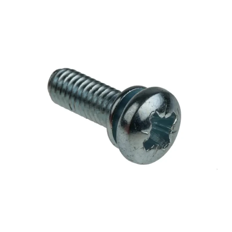 RS PRO Bright Zinc Steel Pan Head Sems Screw, 16mm M4, Spring Washer, Pozidriv, BS 4183/DIN 127B 279-199