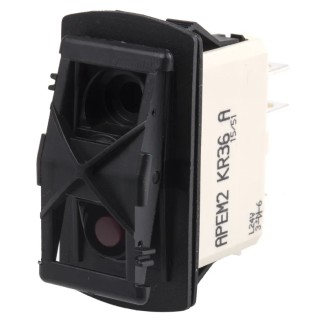 APEM Illuminated Rocker Switch SPST On-On KR362AKXJA, Panel Mount, IP68, Nylon, 24V DC, 125V AC, 5A