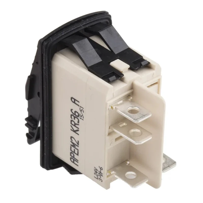 APEM Illuminated Rocker Switch SPST On-On KR362AKXJA, Panel Mount, IP68, Nylon, 24V DC, 125V AC, 5A