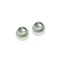 Hank Passivated Zinc Plated Steel Rivet Bush, Metric Thread, 5 mm OD, 3.5 mm Fixing Hole, 2.2 mm Depth, 505-369