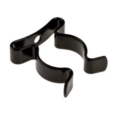 RS PRO Nylon-Coated Stainless Steel Spring Clip 19.05 mm, 7.94 mm Height, 3.6 mm Fixing Hole, Black 507-797