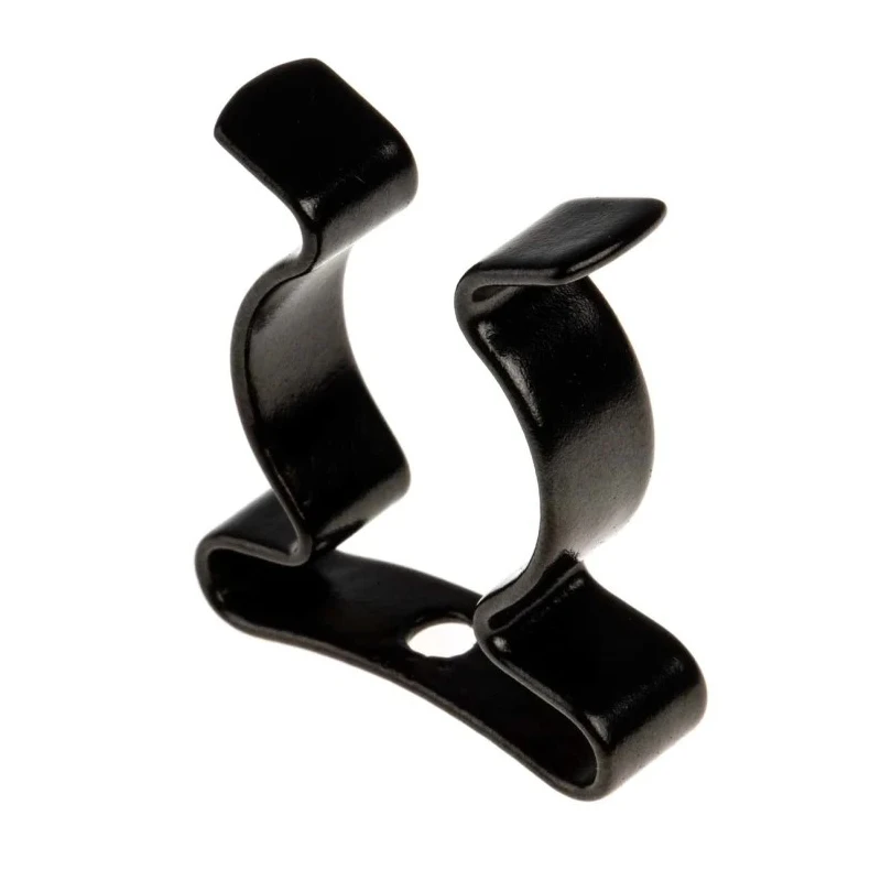 RS PRO Nylon-Coated Stainless Steel Spring Clip 19.05 mm, 7.94 mm Height, 3.6 mm Fixing Hole, Black 507-797