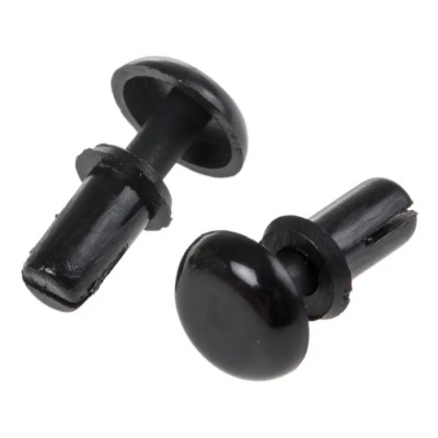 Essentra Nylon Snap Rivet 3 mm, 6.1 mm Length, 6.4 mm Head Diameter, SR-3055B