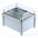 RS PRO Fibreglass Enclosure, Grey, Transparent Lid, IP66, IK10, 150mm Height x 185mm Length x 130mm Width 507-977