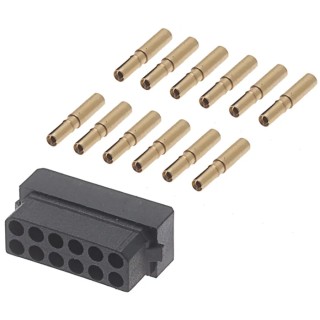 HARWIN Datamate Connector Kit Containing Crimps, 12 Way DIL Female Shell M80-8891205