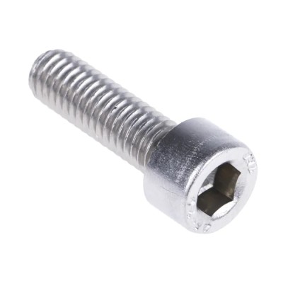 RS PRO Plain Stainless Steel Hex Socket Cap Screw M6 x 20 mm DIN 912 281-120