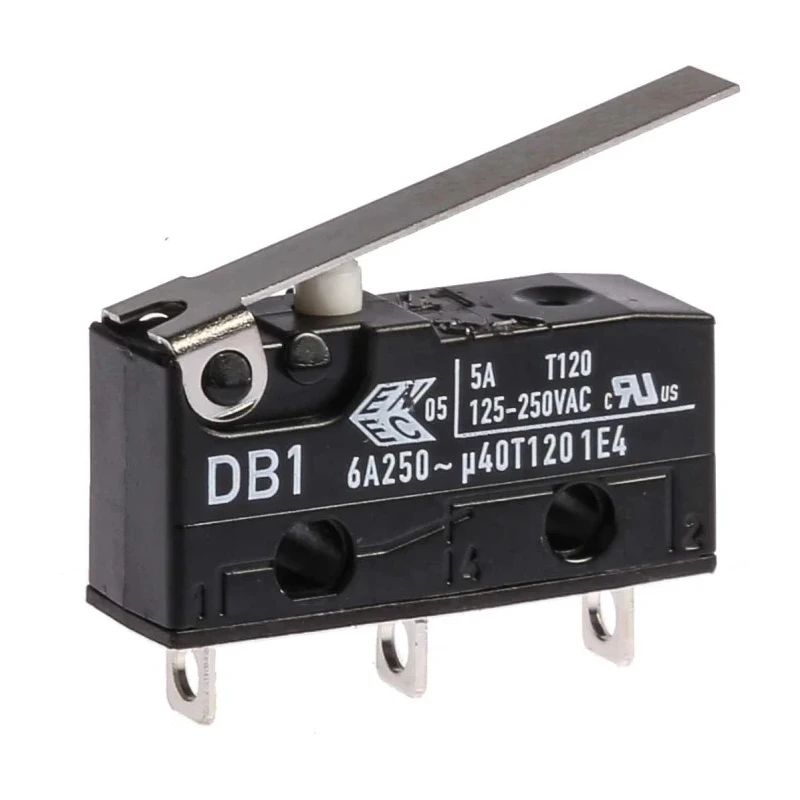 ZF Lever Micro Switch, Solder Terminal, 6A, 250 V AC, SPDT, IP50, DB1C-A1LC