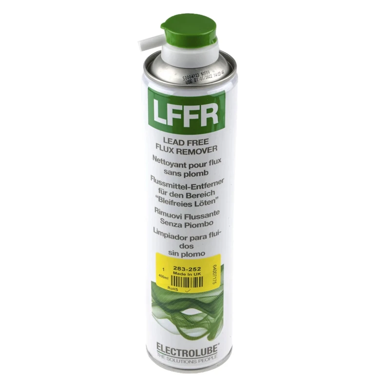 Electrolube Flux Remover Spray, Lead-Free, 400ml Aerosol, Rapid Drying, LFFR400DB