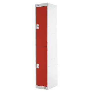 RS PRO 2 Door Steel Red Industrial Locker 1800 mm x 300 mm x 450 mm 521-342
