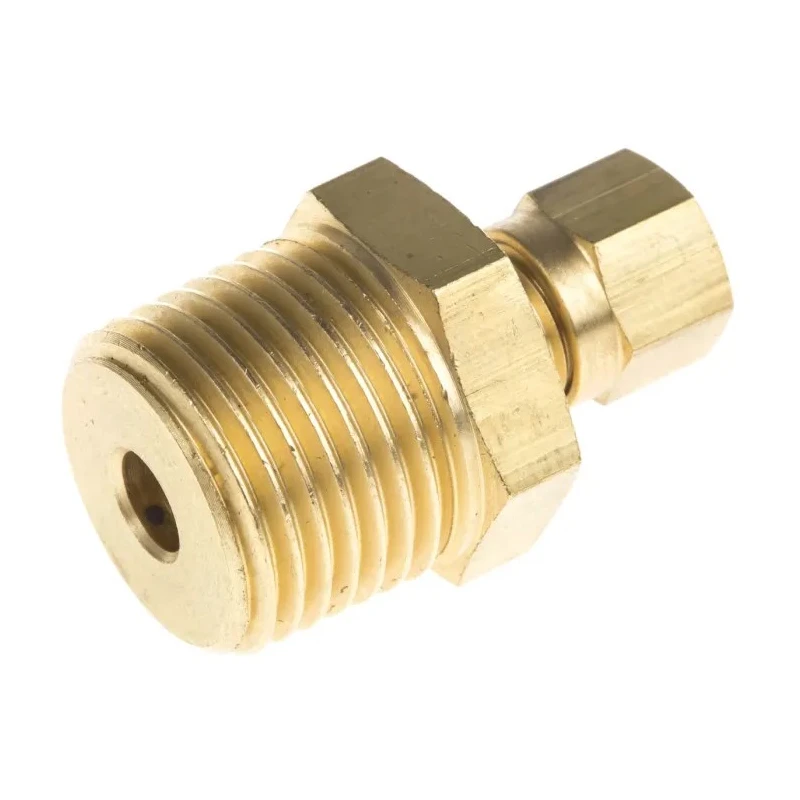 RS PRO Brass Compression Fitting for Thermocouple or PRT Probe, BSPT Thread, RoHS, 286-771