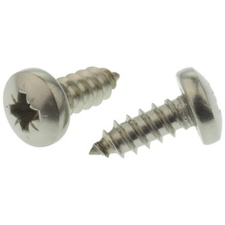 RS PRO Self-Tapping Screw, Stainless Steel, Pan Head, Pozidriv, A2 Grade, Plain Finish, 13 mm Length, Thread Size 10, 521-658