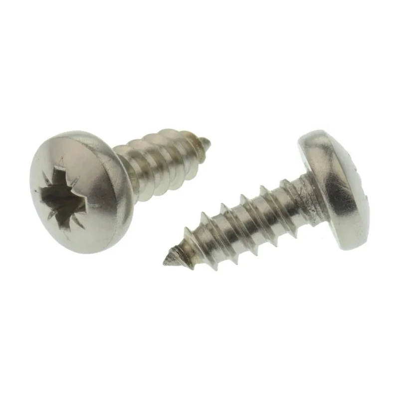 RS PRO Self-Tapping Screw, Stainless Steel, Pan Head, Pozidriv, A2 Grade, Plain Finish, 13 mm Length, Thread Size 10, 521-658