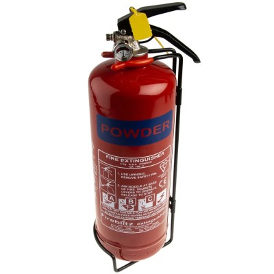 Fireblitz 2kg Dry Powder Fire Extinguisher Class ABC FBP2, Aluminium Case, CE, 3.7kg, Vehicle Suitable