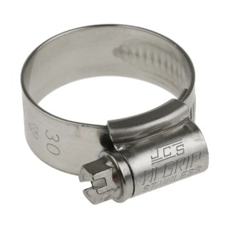 HI-GRIP Stainless Steel Worm Drive Hose Clip, Slotted Hex Head, 30 mm Maximum ID HGS30BP