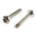 RS PRO Pozidriv Pan Head Stainless Steel Machine Screw M3.5 × 20 mm, A2 Grade, DIN 7985, 528-794