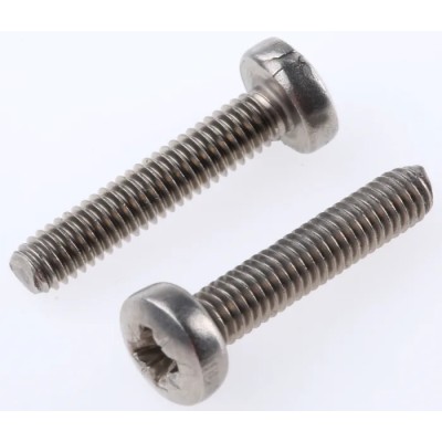 RS PRO Pozidriv Pan Head Stainless Steel Machine Screw M4 20mm, A2 Grade, DIN 7985, 528-845